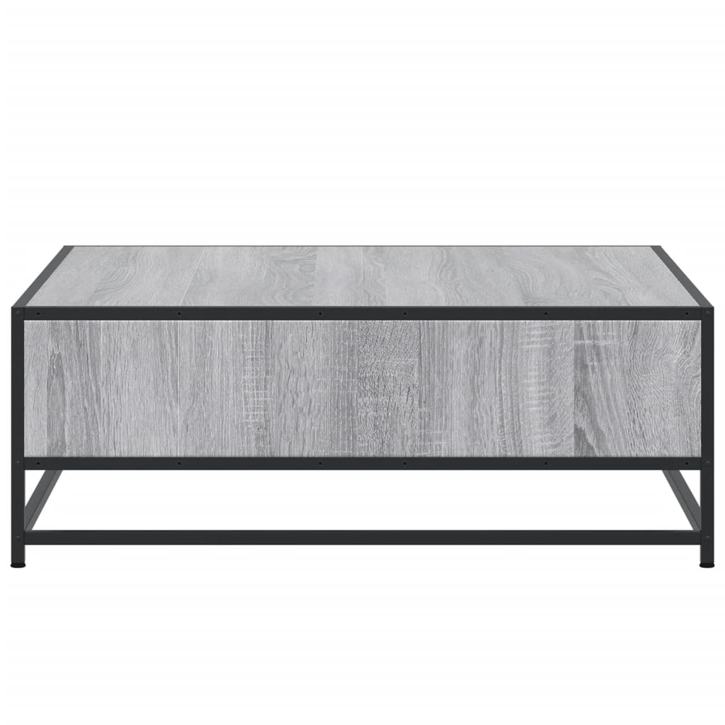 vidaXL Coffee Table Grey Sonoma 80x80x30 cm Engineered Wood and Metal