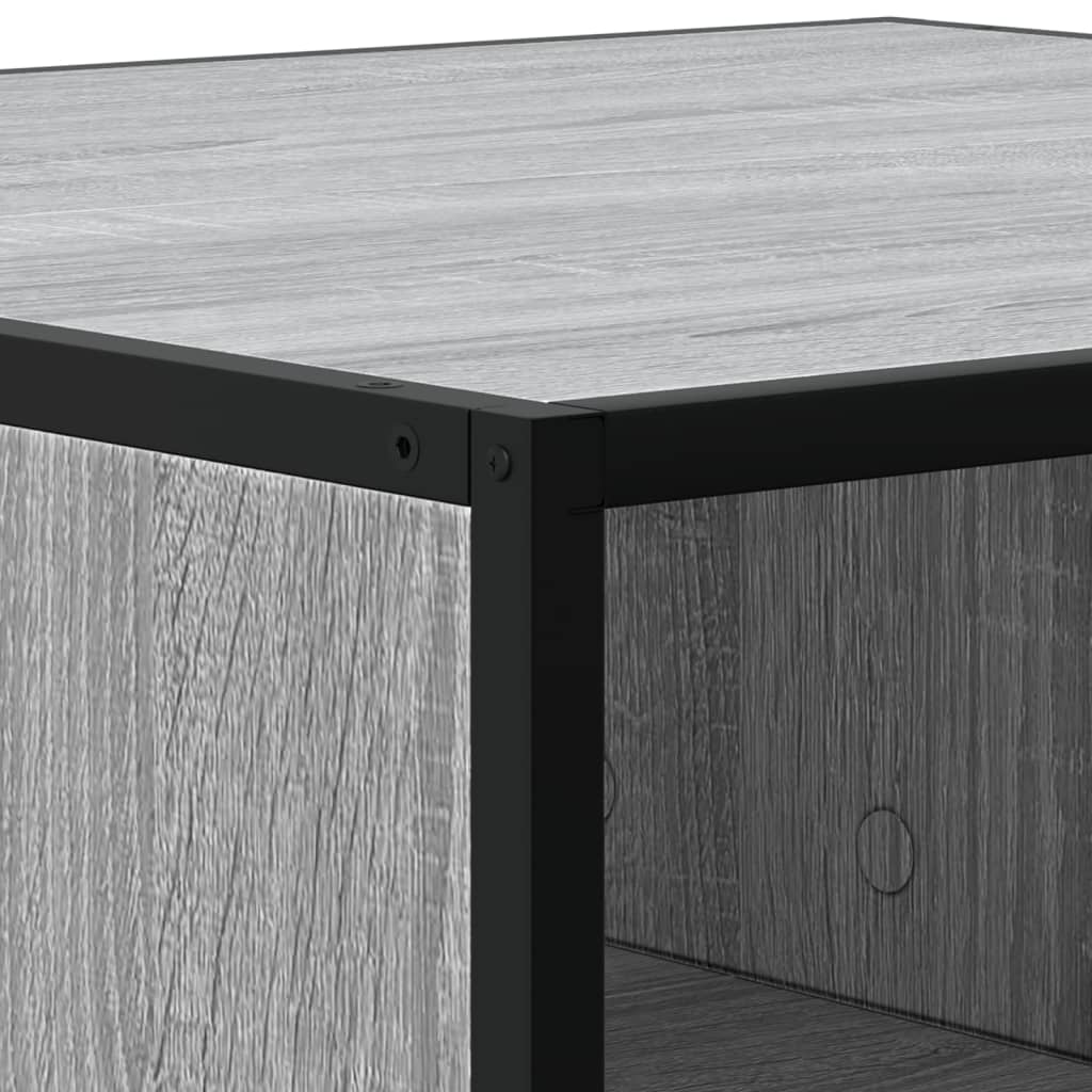 vidaXL Coffee Table Grey Sonoma 80x80x30 cm Engineered Wood and Metal
