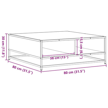 vidaXL Coffee Table Grey Sonoma 80x80x30 cm Engineered Wood and Metal