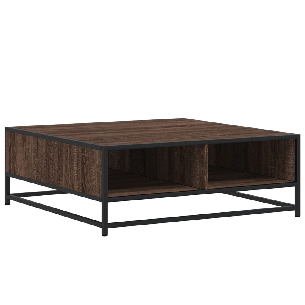 vidaXL Coffee Table Brown Oak 80x80x30 cm Engineered Wood and Metal