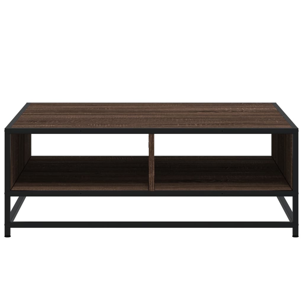 vidaXL Coffee Table Brown Oak 80x80x30 cm Engineered Wood and Metal