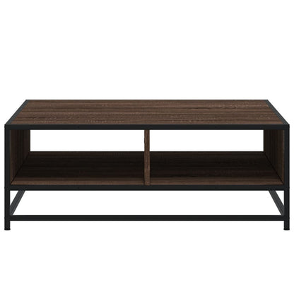 vidaXL Coffee Table Brown Oak 80x80x30 cm Engineered Wood and Metal