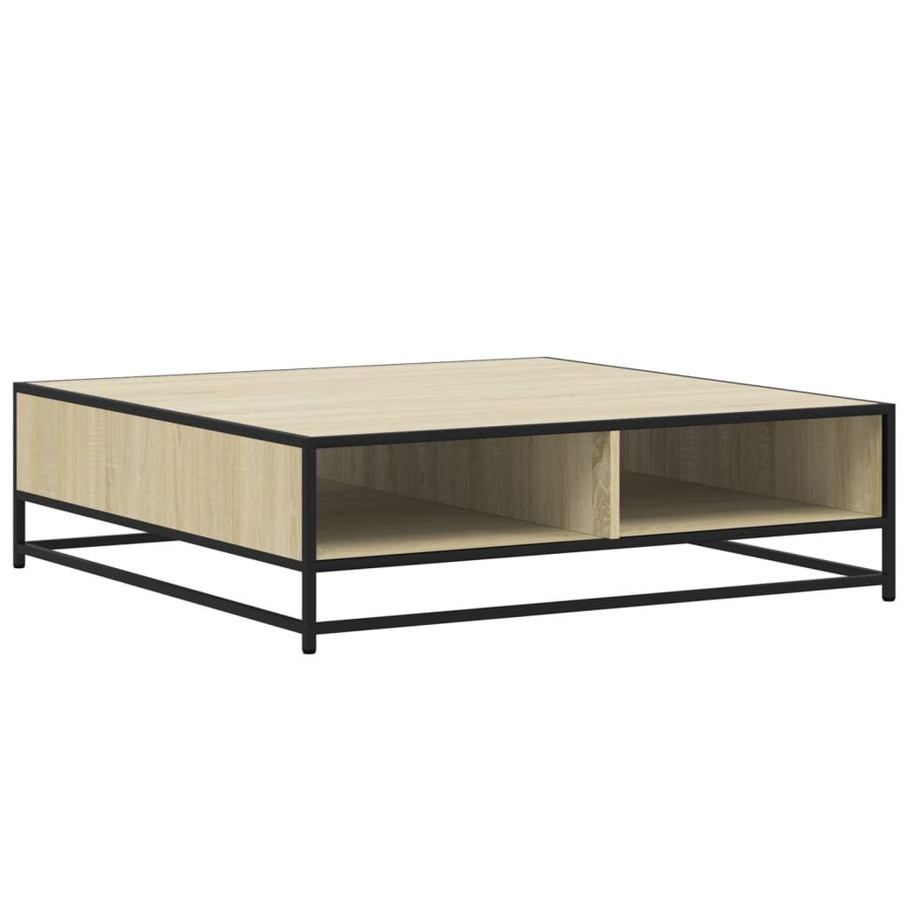 vidaXL Coffee Table Sonoma Oak 100x100x30 cm Engineered Wood and Metal
