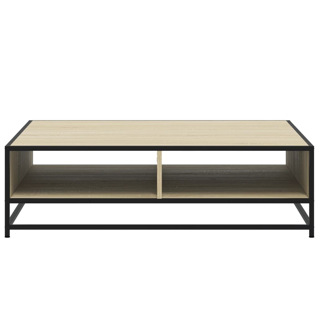 vidaXL Coffee Table Sonoma Oak 100x100x30 cm Engineered Wood and Metal