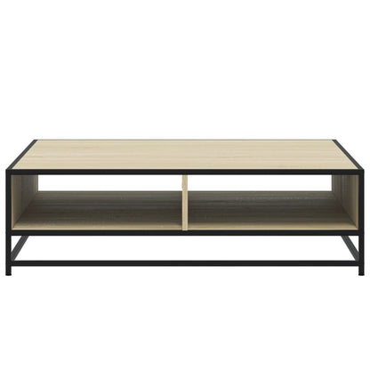 vidaXL Coffee Table Sonoma Oak 100x100x30 cm Engineered Wood and Metal