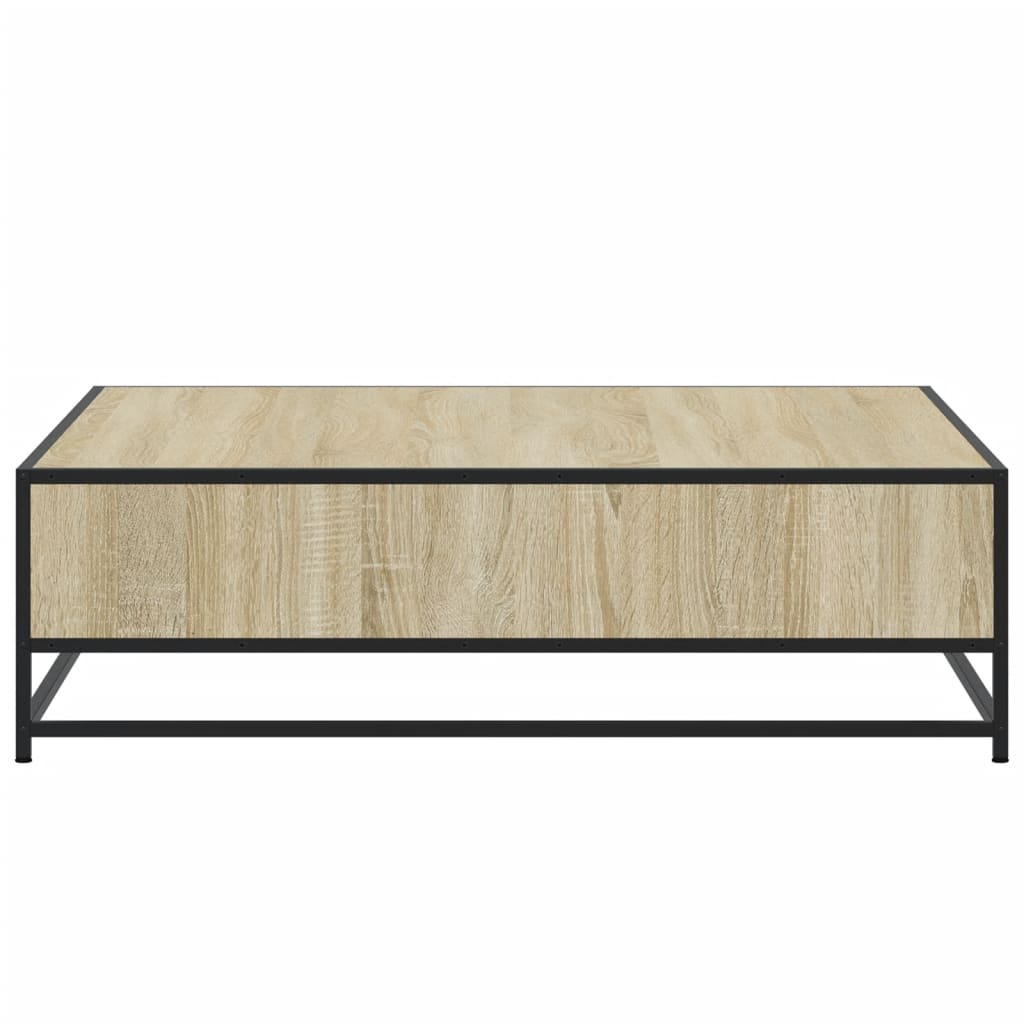 vidaXL Coffee Table Sonoma Oak 100x100x30 cm Engineered Wood and Metal