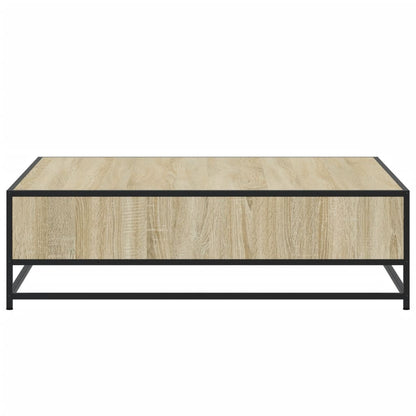 vidaXL Coffee Table Sonoma Oak 100x100x30 cm Engineered Wood and Metal