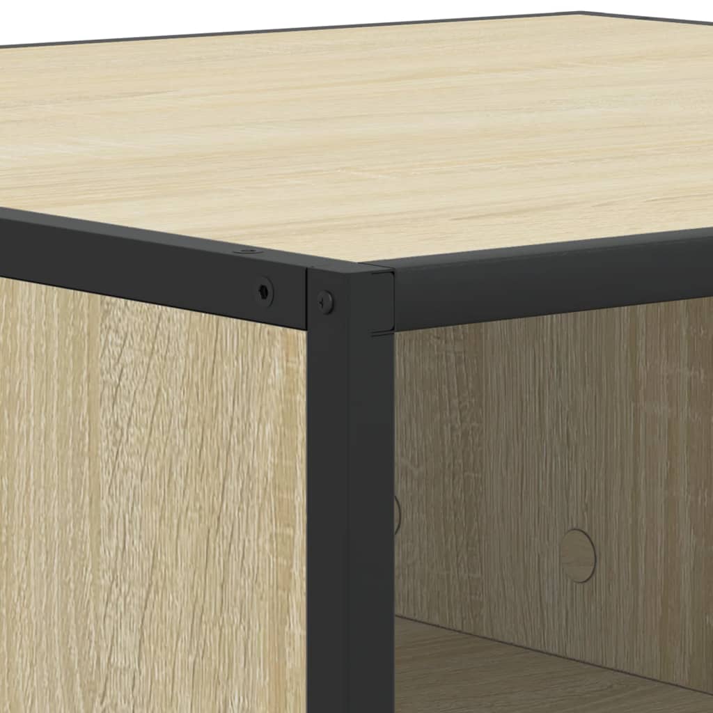 vidaXL Coffee Table Sonoma Oak 100x100x30 cm Engineered Wood and Metal