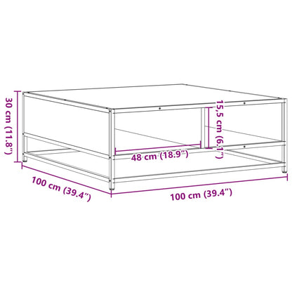 vidaXL Coffee Table Sonoma Oak 100x100x30 cm Engineered Wood and Metal