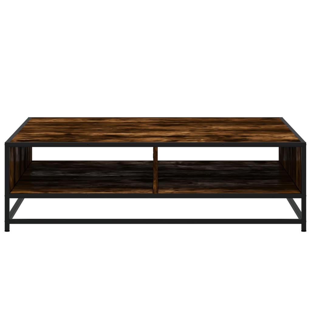 vidaXL Coffee Table Smoked Oak 100x100x30 cm Engineered Wood and Metal
