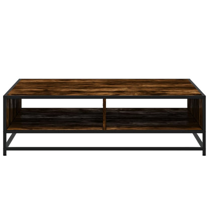 vidaXL Coffee Table Smoked Oak 100x100x30 cm Engineered Wood and Metal