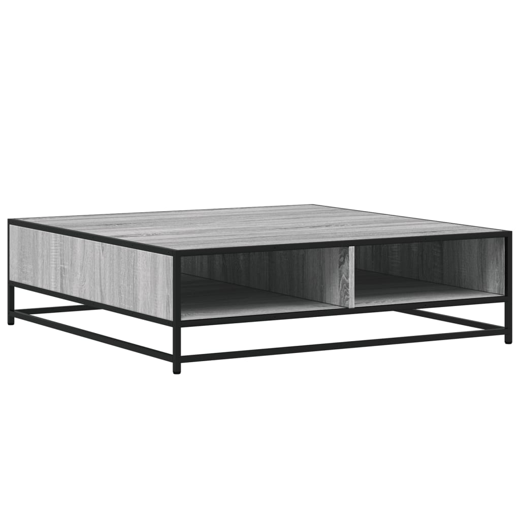 vidaXL Coffee Table Grey Sonoma 100x100x30cm Engineered Wood and Metal