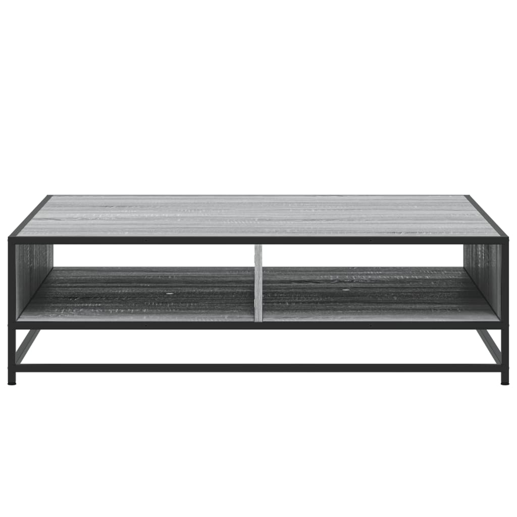 vidaXL Coffee Table Grey Sonoma 100x100x30 cm Engineered Wood and Metal