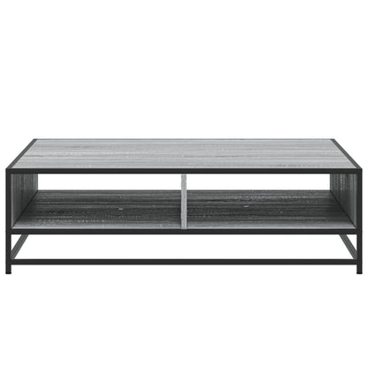 vidaXL Coffee Table Grey Sonoma 100x100x30 cm Engineered Wood and Metal