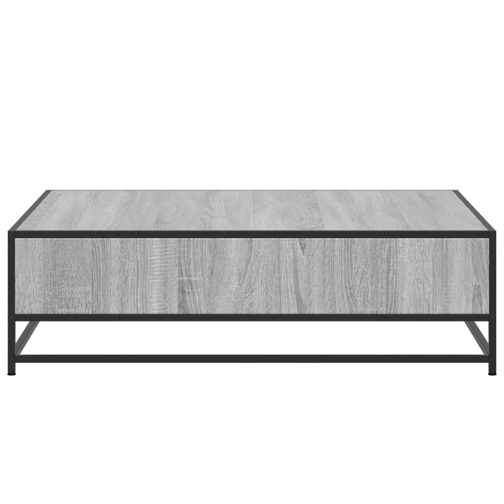 vidaXL Coffee Table Grey Sonoma 100x100x30 cm Engineered Wood and Metal