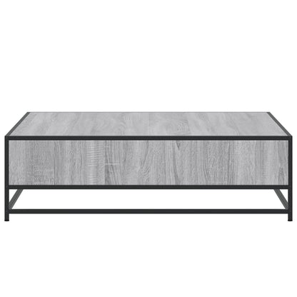 vidaXL Coffee Table Grey Sonoma 100x100x30 cm Engineered Wood and Metal