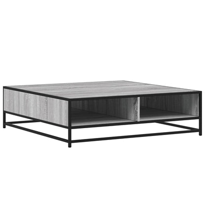 vidaXL Coffee Table Grey Sonoma 100x100x30 cm Engineered Wood and Metal