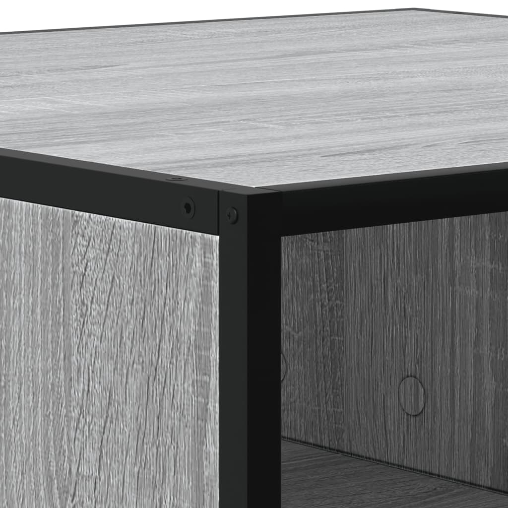 vidaXL Coffee Table Grey Sonoma 100x100x30 cm Engineered Wood and Metal