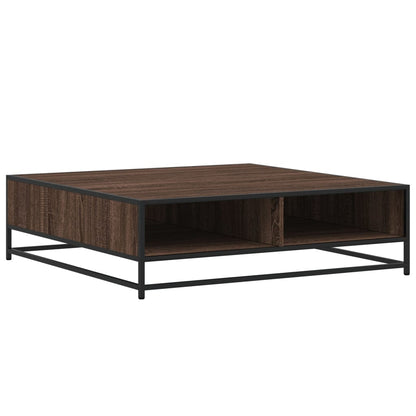 vidaXL Coffee Table Brown Oak 100x100x30 cm Engineered Wood and Metal