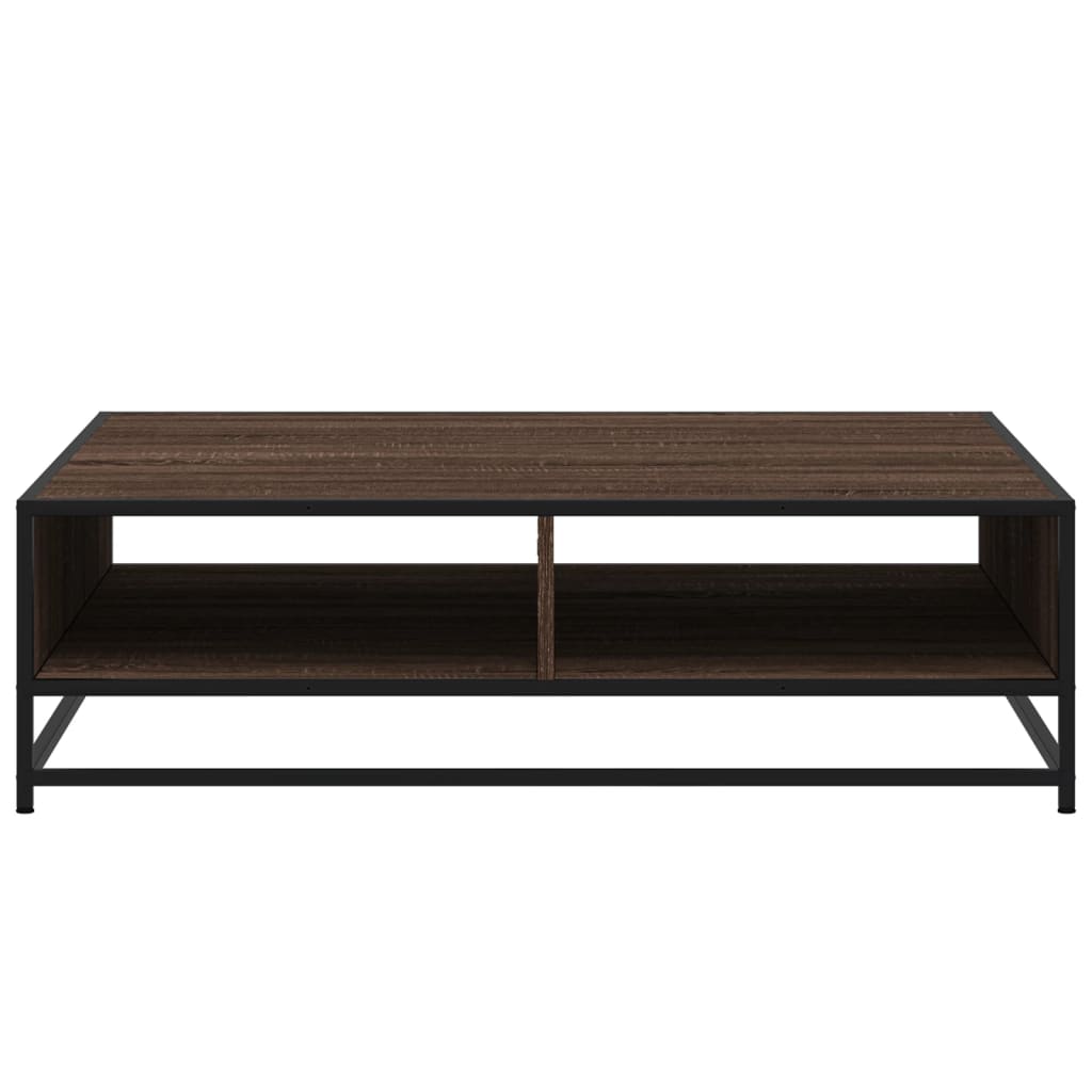 vidaXL Coffee Table Brown Oak 100x100x30 cm Engineered Wood and Metal