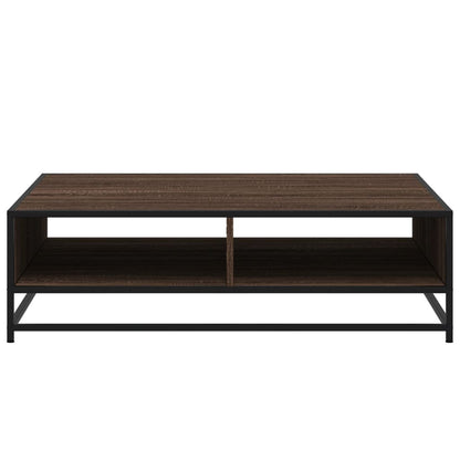 vidaXL Coffee Table Brown Oak 100x100x30 cm Engineered Wood and Metal