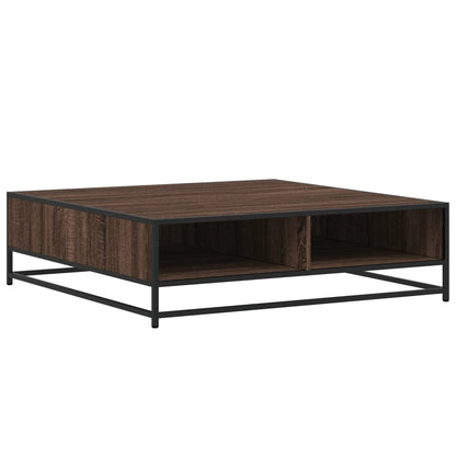 vidaXL Coffee Table Brown Oak 100x100x30 cm Engineered Wood and Metal