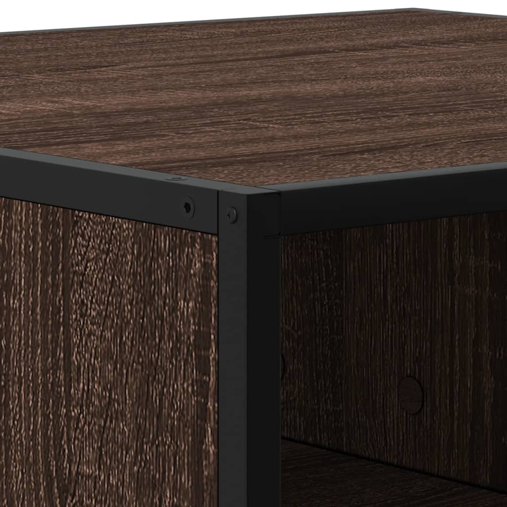 vidaXL Coffee Table Brown Oak 100x100x30 cm Engineered Wood and Metal