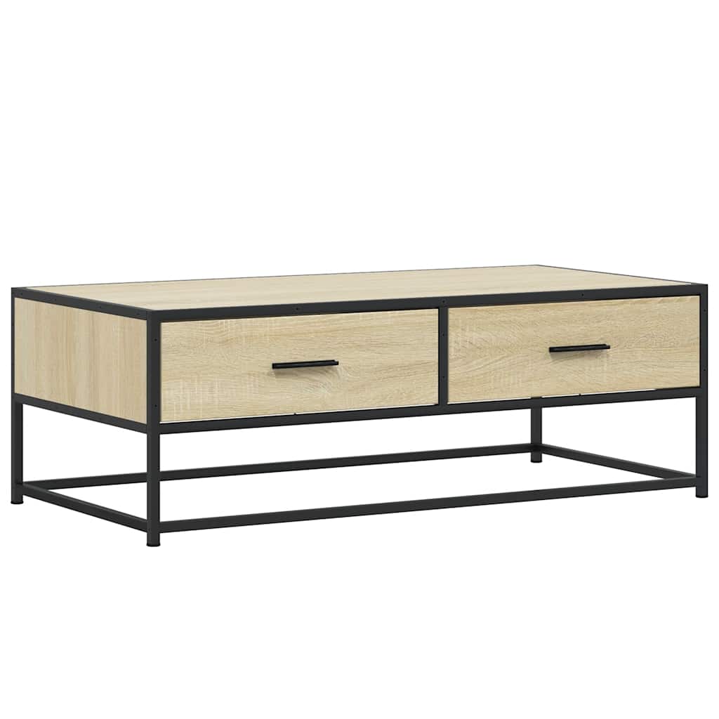 vidaXL Coffee Table Sonoma Oak 100x50x35 cm Engineered Wood and Metal