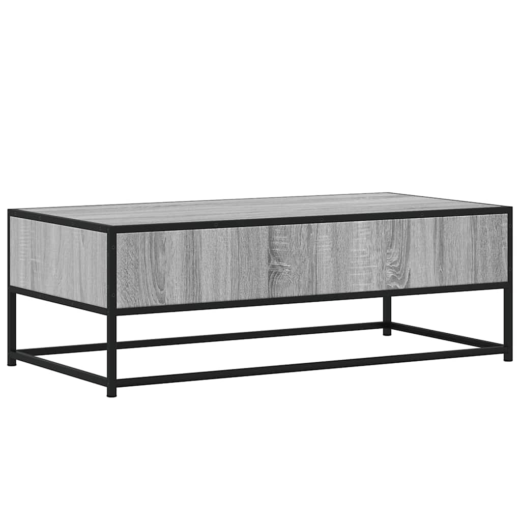 vidaXL Coffee Table Grey Sonoma 100x50x35 cm Engineered Wood and Metal
