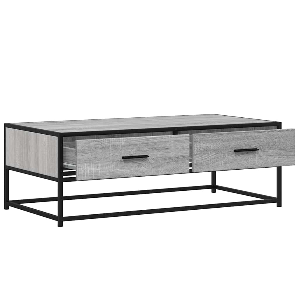 vidaXL Coffee Table Grey Sonoma 100x50x35 cm Engineered Wood and Metal