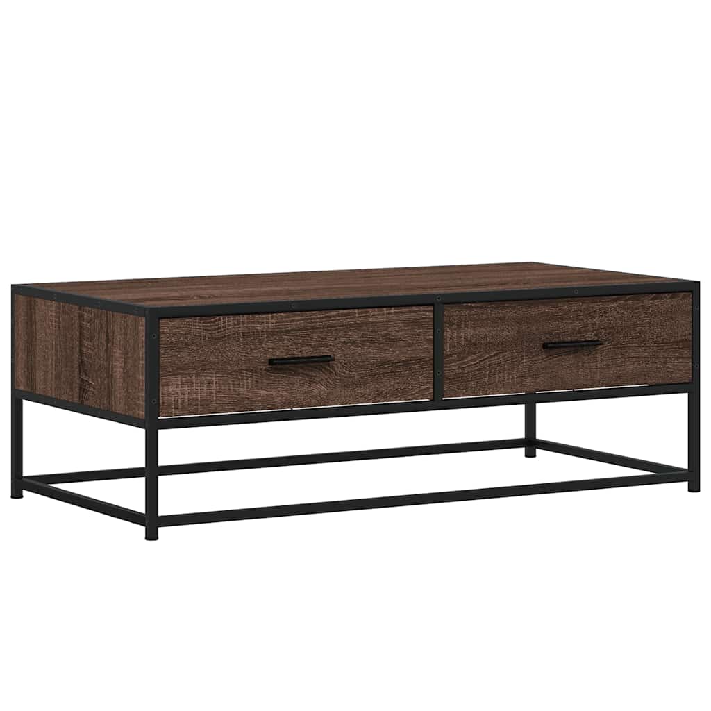 vidaXL Coffee Table Brown Oak 100x50x35 cm Engineered Wood and Metal