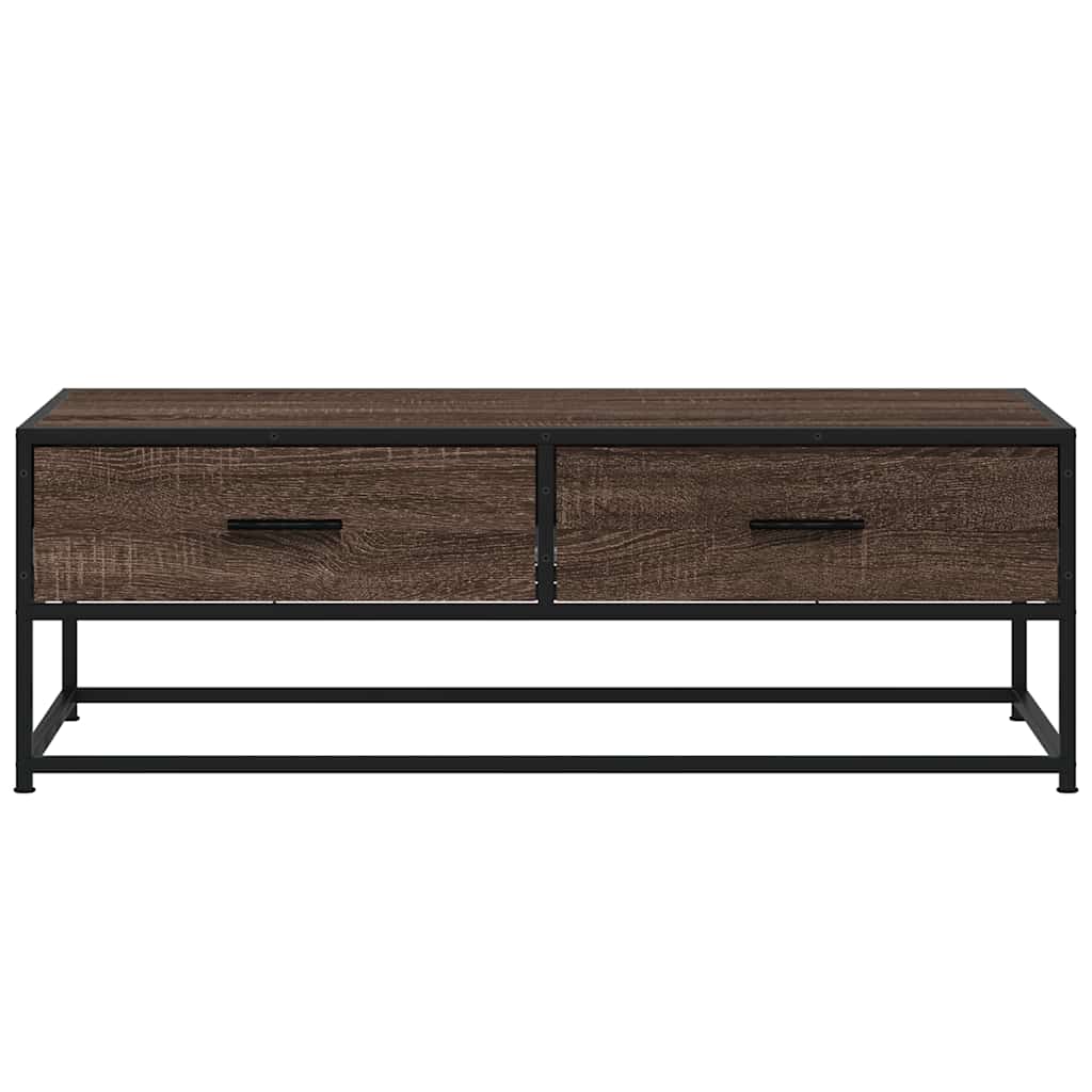 vidaXL Coffee Table Brown Oak 100x50x35 cm Engineered Wood and Metal
