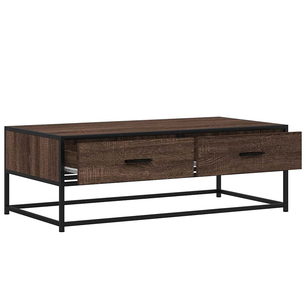 vidaXL Coffee Table Brown Oak 100x50x35 cm Engineered Wood and Metal