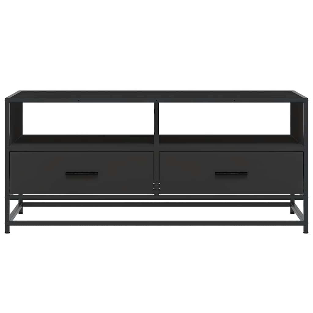 vidaXL Coffee Table Black 100x50x45 cm Engineered Wood and Metal