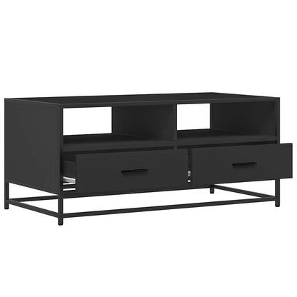 vidaXL Coffee Table Black 100x50x45 cm Engineered Wood and Metal