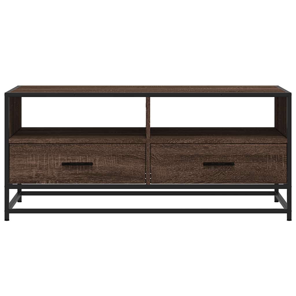 vidaXL Coffee Table Brown Oak 100x50x45 cm Engineered Wood and Metal