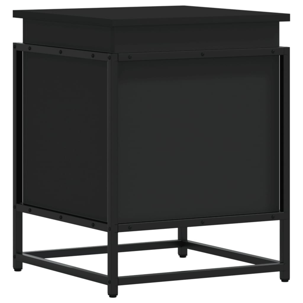 vidaXL Storage Box with Lid Black 40x40x51.5 cm Engineered Wood