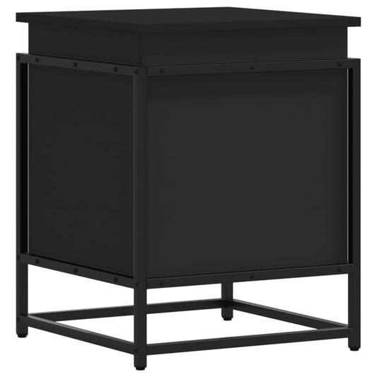 vidaXL Storage Box with Lid Black 40x40x51.5 cm Engineered Wood