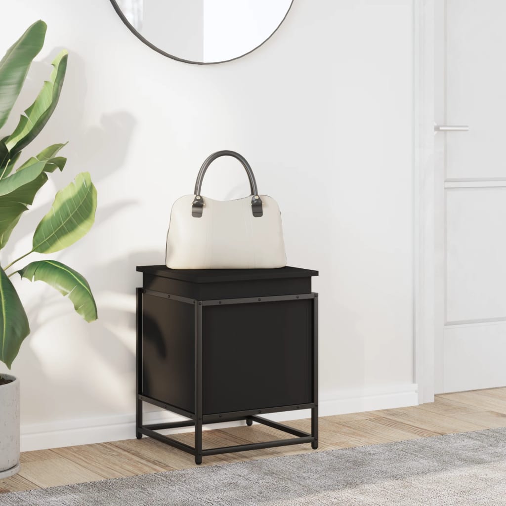 vidaXL Storage Box with Lid Black 40x40x51.5 cm Engineered Wood