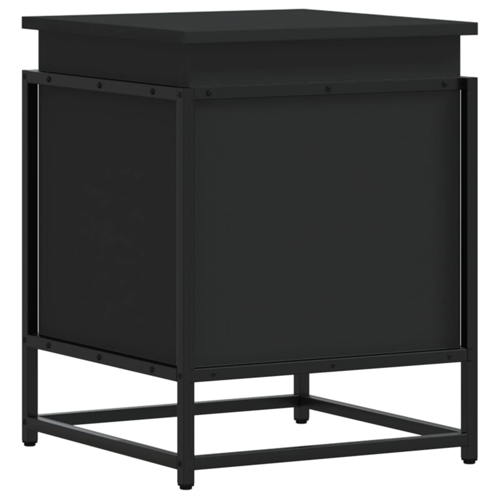 vidaXL Storage Box with Lid Black 40x40x51.5 cm Engineered Wood