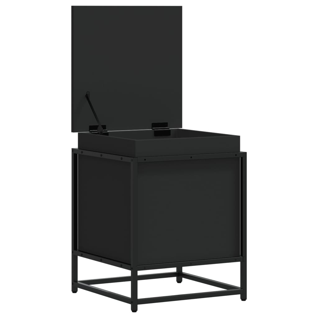 vidaXL Storage Box with Lid Black 40x40x51.5 cm Engineered Wood