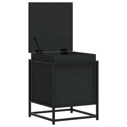 vidaXL Storage Box with Lid Black 40x40x51.5 cm Engineered Wood