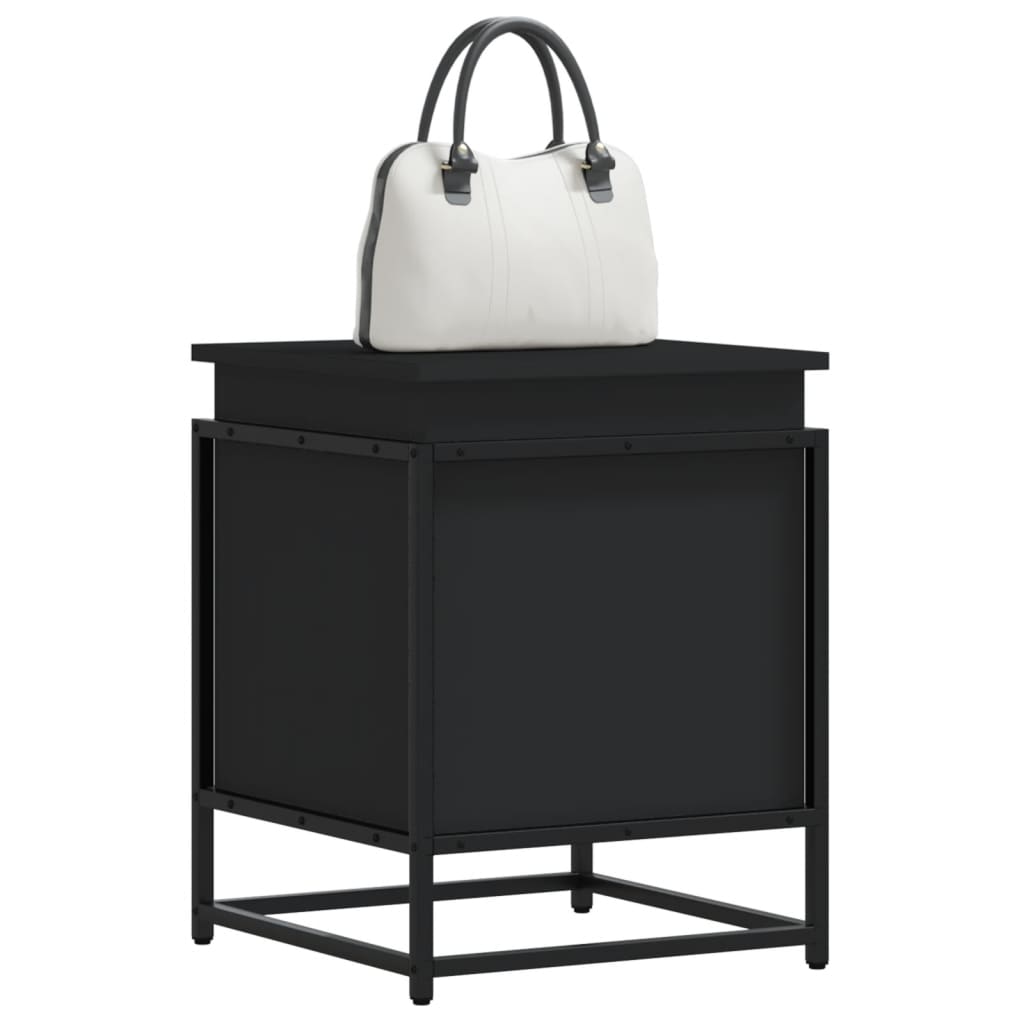 vidaXL Storage Box with Lid Black 40x40x51.5 cm Engineered Wood