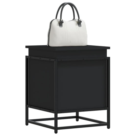 vidaXL Storage Box with Lid Black 40x40x51.5 cm Engineered Wood