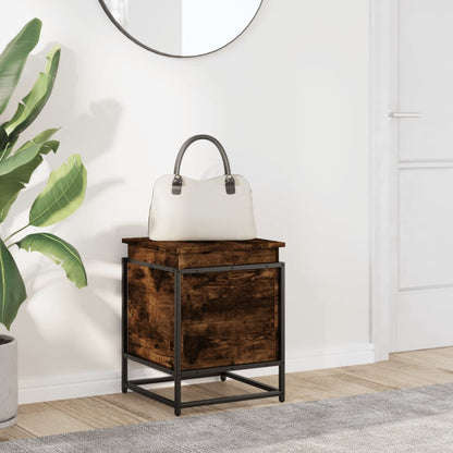vidaXL Storage Box with Lid Smoked Oak 40x40x51.5 cm Engineered Wood