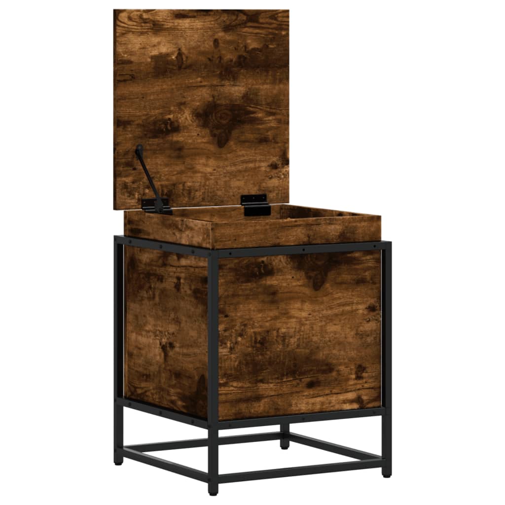 vidaXL Storage Box with Lid Smoked Oak 40x40x51.5 cm Engineered Wood