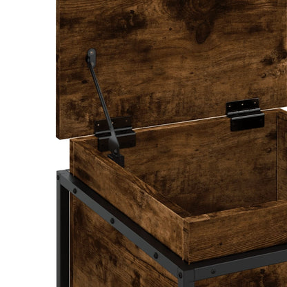 vidaXL Storage Box with Lid Smoked Oak 40x40x51.5 cm Engineered Wood
