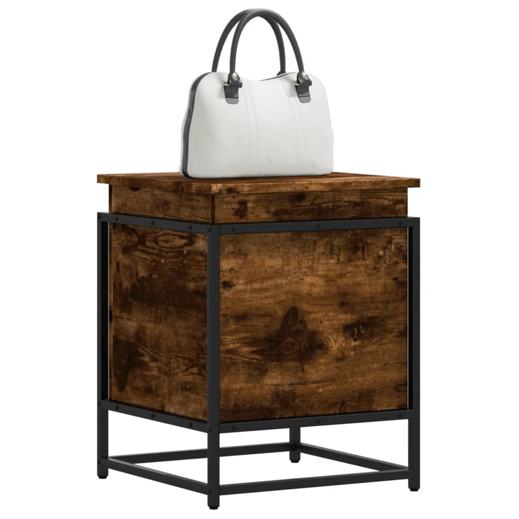 vidaXL Storage Box with Lid Smoked Oak 40x40x51.5 cm Engineered Wood