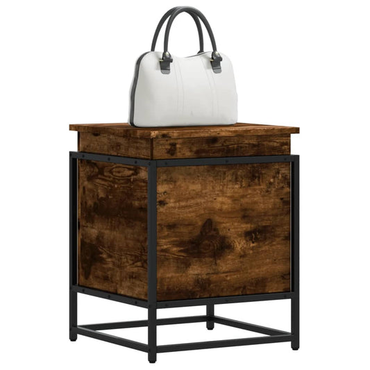 vidaXL Storage Box with Lid Smoked Oak 40x40x51.5 cm Engineered Wood