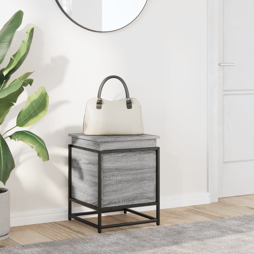 vidaXL Storage Box with Lid Grey Sonoma 40x40x51.5 cm Engineered Wood